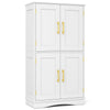 Bathroom Floor Storage Cabinet 110cm Freestanding Pantry Cabinet-White