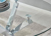 Selina Chrome Round Square Leg Glass Dining Table