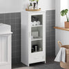 Bathroom Storage Cabinet 3 Tier White with Adjistable Shelves Standing Floor