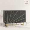 Sideboard Storage Cupboard with Metal Legs for Living Room, Black