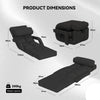 Floor Folding Chair 14 Positions Adjustable Floor Lazy Chair with Armrest Single