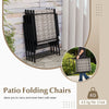 Set of 2 Patio Folding Chairs Outdoor Wicker Dining Chairs with Armrests