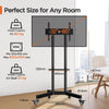 TV Stand on Wheels for 32-85 Inch Screens up to 60kg, Height Adjustable Rolling