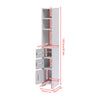 Modern Bathroom Tall Cabinet with Storage Shelf&Door Corner Shelf Bookshelf