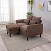 2 Seater faux leather/Linen Fabric Love Seat Sofa Armchair with Footstool Couch