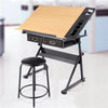 Adjustable Drafting Table Art Craft Drawing Desk w/Stool Architect Desk w/Drawer