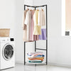 Large Metal Coat Stand Corner Garment Rack Clothes Rail Wall Hanging Shelf Hooks