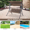 Garden Patio Swing Chair 2 Seater Hammock Bench with Adjustable Polyester Canopy