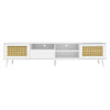 TV Stand Cabinet Entertainment Unit with Drawer and Rattan Doors for 80 inch TV