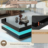 Coffee Table Black, Rotating Top & USB Powered App-Controlled LED, 70x70x36cm