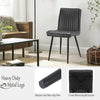 2x Grey Dining Chairs Faux Leather High Back Armless Dinging Room Line Design
