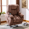 Electric Power Massage Lift Cinema Recliner Velvet Riser Heated Chair Sofa Brown