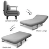 Single Folding Sofa Bed 2 Position Convertible Sleeper Armchair Chair w/ Pillow