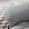 Swivel Recliner Chair with Footstool, PU Leather Manual Recliner Armchair, Grey
