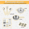 Kids Wooden Playset Deluxe Pretend Kitchens Cooking Toy Set Light Large