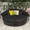 Outdoor Rattan Daybed Garden Patio Sectional Furniture Set W/ Retractable Canopy