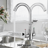Sink Mixer Taps Swivel Spout Single Lever Tap Mono Chrome Faucet Modern Kitchen