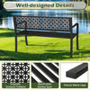 Outdoor Metal Loveseat Chair with Patterned Backrest-Black
