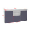 Modern TV Unit Cabinet Sideboard High Gloss 3 Door Cupboard with LED Light NEW