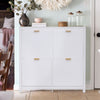 Shoe Storage Cabinet Cupboard 4 Door Hallway Organiser Compact Space Saver