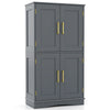 Bathroom Floor Storage Cabinet 110cm Freestanding Pantry Cabinet-Gray