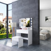 Dressing Table with LED Lights Mirror Vanity Set Makeup Storage Drawer Desk Hot