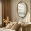 Modern Wall Mirror with Gloden Frame Oval Wall Mounted Makeup Dressing Mirror