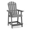 Outdoor Bar Stool HDPE Garden Patio Chair Pub Chair Tall Adirondack Chair Grey