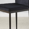 4Pcs Black Velvet Dining Chairs Kitchen Dinning Room Metal Leg Padded Seat Home