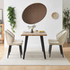 Faux Leather Dining Chairs Set of 2 Upholstered Kitchen Chairs with Padded Back