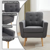 Modern Armchair Accent Chair with Wooden Leg Upholstered Occasional Lounge Chair