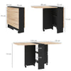 Oak Drop Leaf Dining Table Folding Extendable Kitchen Table with Storage Shelves