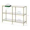 Console Table 3-Tier Tempered Glass Sofa Table With Storage Shelf Modern