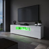 High Gloss White TV Stand Cabinet Unit Shelves Storage RGB LED Cupboard 180cm