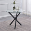 90cm Clear Tempered Glass Dining Table Home Furniture Cafe Lounge Recept Table