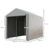 Garden Storage Shed Tent Galvanised Steel Frame Shelter w/Accessories LightGrey