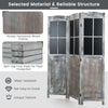 Costway 178 cm Retro 3-Panel Room Divider Wooden Tall Folding Privacy Screen
