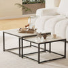 Set of 2 Nesting Tables Coffee Side End Stackable Nightstand Display Storage