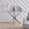 Clear Glass Chrome Chrome Sofa End Table Living Room Coffee Table Console Tables