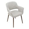 Grey Linen Dining Chairs 2PC/Set Kitchen Leisure Seat w/ Metal Legs Accent Chair