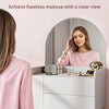 Dressing Table with Arched Mirror and 3 Drawers for Bedroom Small Spaces White