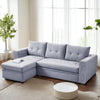 3 Seater Corner Sofa Bed w/Storage Convertible Pull Out Sofa Bed for Living Room