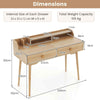 Home Office 120 CM Wood Study Writing Desk w/ Hutch and Drawers