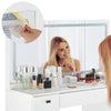 MDF Dressing Table LED Light Mirror 7 Drawers Stool Makeup Desk Bedroom Modern
