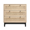 Chest of 3 Drawers Dresser for Bedroom Living Room Storage Cabinet Cupboard Wood