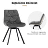 4x Grey 360° Swivel Velvet Dining Chairs Rotatable Metal Legs Kitchen Chairs