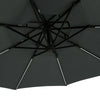3M 10FT LED Patio Vented Umbrella Cantilever Parasol Solar Lights Crank Handle