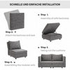 Flamaker Cord Corner Sofa Suite Set Footstool 3 Seater Grey Blue Beige Chairs
