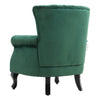 Upholstered Velvet Armchair Sofa Queen Anne Legs Tub Chair Studded Emerald Green