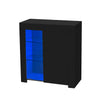 Multi-type Modern High Gloss Bedside Table Storage Drawer Nightstand Cabinet LED